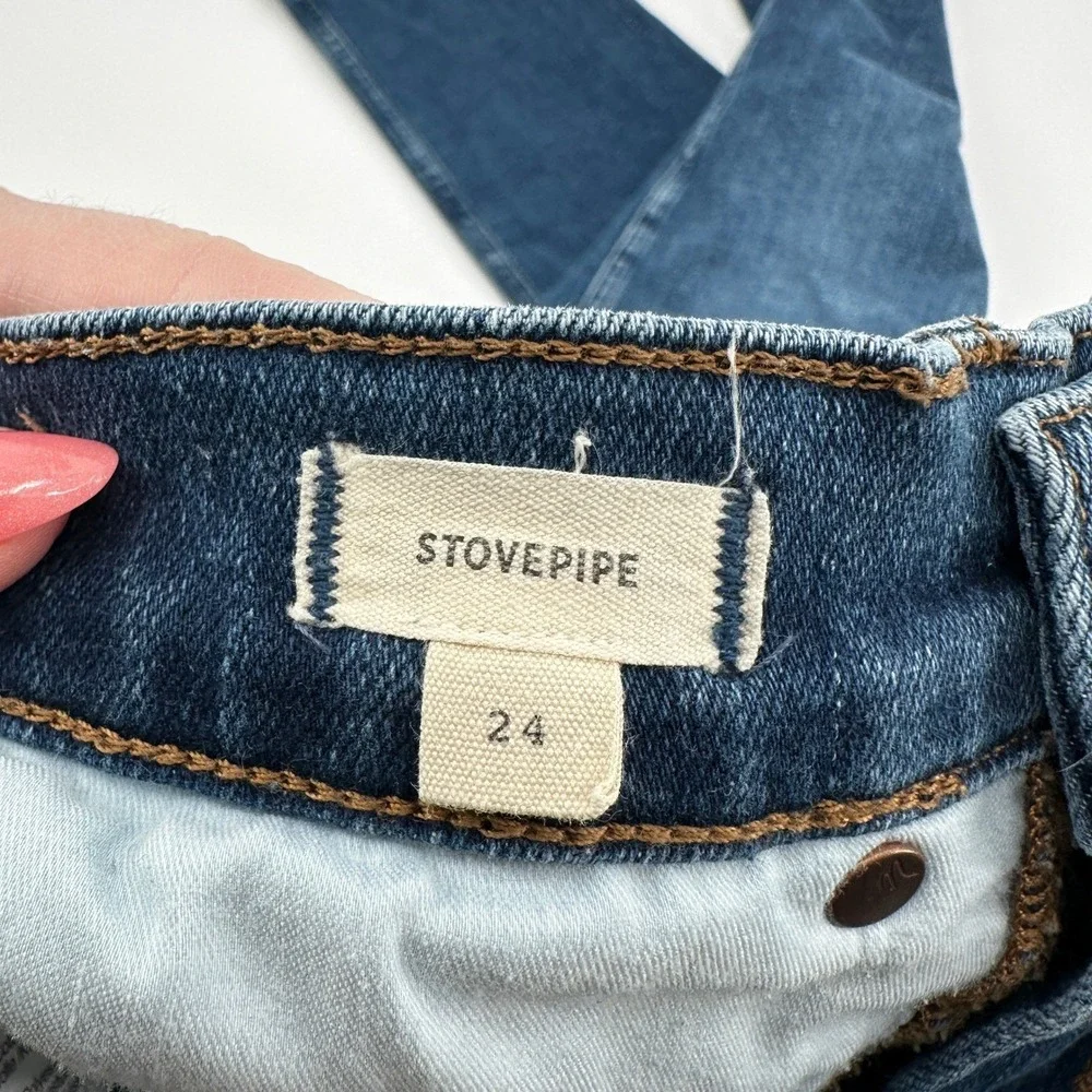Madewell Stovepipe High Rise Straight Leg Jeans Dark Indigo Blue Size 24